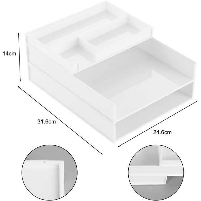 Настільний органайзер LOMUG A4, лоток для листів із 3 шт. , лоток для документів білий для настільного офісу, лоток для документів для формату A4, органайзер для паперу з набором тримачів для ручки Лоток для файлів для офісної школи