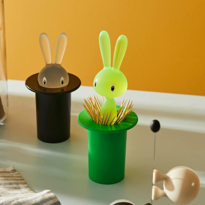 Контейнер для зубочисток Alessi Magic Rabbit, смола, зелений, 14 см, 2