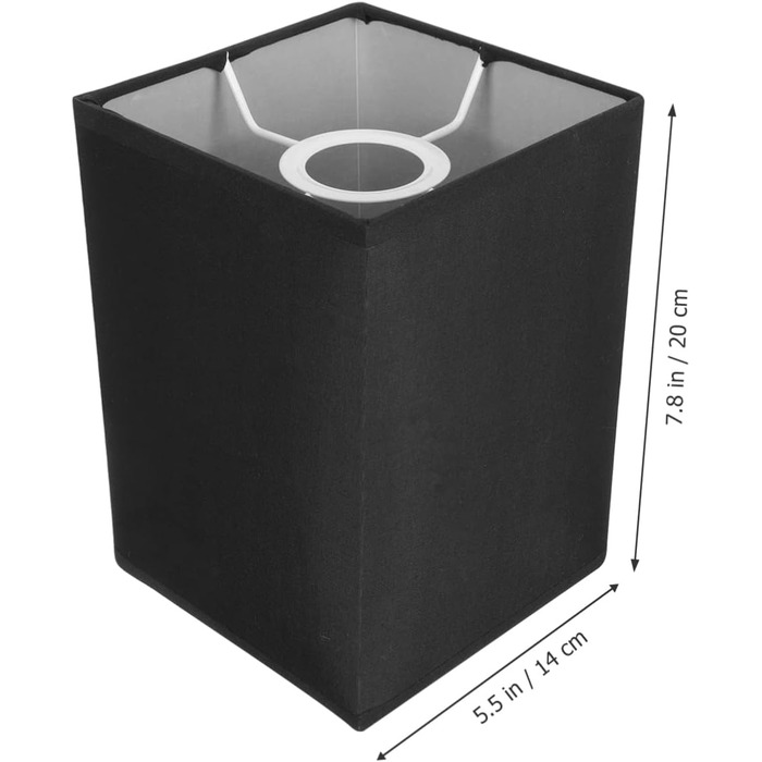 Прямокутний абажур Люстра Абажури Тканинні абажури Підвісний абажур Тканина Абажур чорнийx2 шт. 20x14смx2 шт., 2