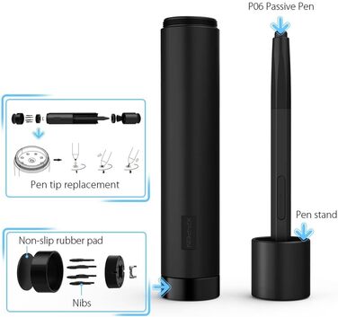 Графічний планшет XP-PEN DECO01V2, малювання, 10 x 6 дюймів, пасивний стилус, 8192 кроки, нахил і 8 ярликів, сумісний з Windows/Mac OS/ChromeBook/Android (Deco02)