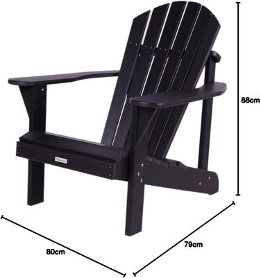 Садове крісло MaximaVida Adirondack Montreal Black - Низькі витрати на обслуговування 79 x 80 x 88 см