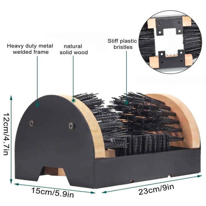 Зовнішній скребок для взуття, підлогова щітка для взуття - багатофункціональна щітка для снігового бруду для взуття, побутові щітки для догляду за взуттям для дощовиків, брезентового взуття, снігоступів, бігових кросівок Poupangke