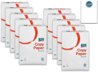 Папір для принтера для копіювання aro універсальний папір DIN A4-80 г/м Різні кількості (aro 5000 аркушів і HVAC придбати продукт)