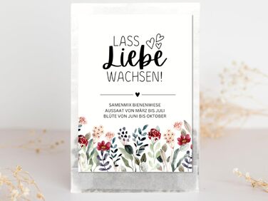 Весільні пакети з насінням, екологічний весільний подарунок (червоні квіти, 20 шт. ) (упаковка з 20 шт. ) Червоні квіти