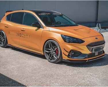 Передній спойлер автомобіля Губа для Ford Focus mk4 ST/ST-line 2019-2021, Дифузор штанги переднього бампера, Антизіткнення Автомобільний передній губний спойлер Сепаратор Обвіс Захисний аксесуар, Матово-Чорний Звичайний Матово-чорний