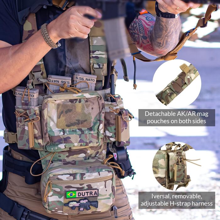 Пейнтбольний тактичний жилет Molle Micro Fight Plate Carrier, регульований, зі знімними модулями та підсумком для магазинів 5.56/7.62 9мм BKCP