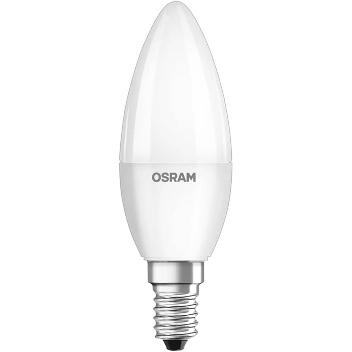 Лампа Osram Lamps LED Base Classic B, у формі свічки з цоколем E14, нерегульована, замінює 5,5 Вт 40 Вт, матова, теплий білий - 2700 Кельвін, 4 шт. (1 упаковка)