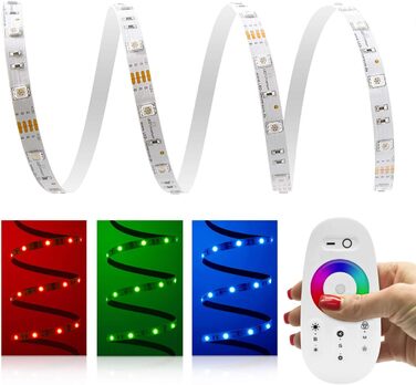 Класична світлодіодна стрічка 12 В IP20 RGB 30 LED/m 5050 2.4 ГГц бездротовий комплект і блок живлення 14 м