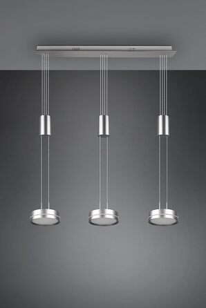 Світлодіодний торшер Trio Lights Franklin 426510208, Метал в т.ч. 35 Вт LED, Зміна кольору, Диммер (нікель-матовий, підвісний 3-полум'яний)