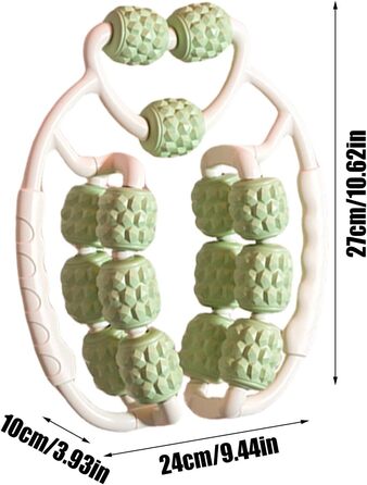 Ролик для масажу литок Валик з піни для талії Ручний ролик Ролик для відновлення м'язів, масаж тригерних точок, масаж глибоких тканин, ролик для фітнесу для рук, портативний ролик з піни для м'язів зелений