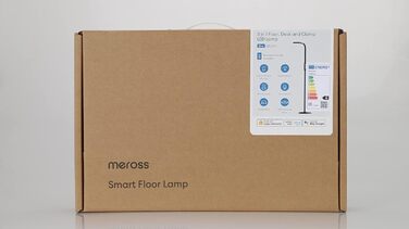 Світлодіодний торшер meross Smart Dimmable з голосовим керуванням, керуванням додатком, пультом дистанційного керування, торшер 3-в-1 для вітальні, спальні, сумісний з HomeKit, Alexa, Google та SmartThings, чорний розумний світлодіодний торшер