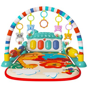 Ігровий килимок Eners Baby Gym Килимок для музичної активності Піаніно Baby Play Gym Час животика М'який килимок для малюків новонароджених малюків (гриби сині)