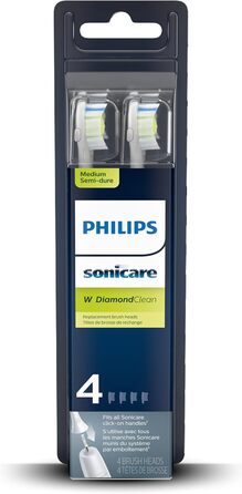 Змінні насадки для щітки Philips Sonicare DiamondClean, HX6064/65, технологія щіткової синхронізації, біла серія 4