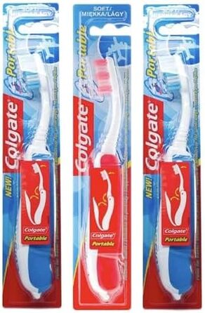 Упаковки портативних розбірних м'яких зубних щіток Colgate з Sanitral в упаковці 50 паличок для зубної нитки (набір з 4 шт. ), 3