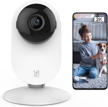 2K Indoor Surveillance Camera with AI Person Detection, Motion Detection, Push Notification, Two-Way Audio, for Baby Monitor, Pet, Works with Alexa and Google Assistant, 2K Indoor Surveillance Camera with AI Person Detection, Motion Detection, Push Notifi