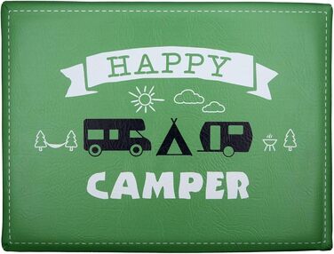 Вуличний табурет для пивного ящика, модель кріплення сидіння Happy Camper, матеріал імітації шкіри, розміри 44 х 34 х 5 см, колір зелений, ідеально підходить для саду, тераси, бару або просто вдома.