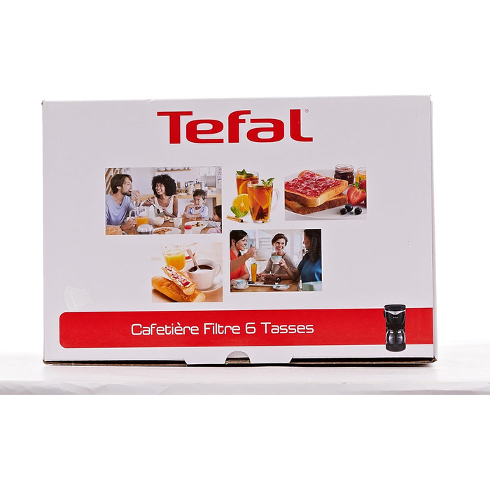 Скляна кавоварка Tefal CM3408 Mini (600 Вт, 6 чашок) чорна/нержавіюча сталь