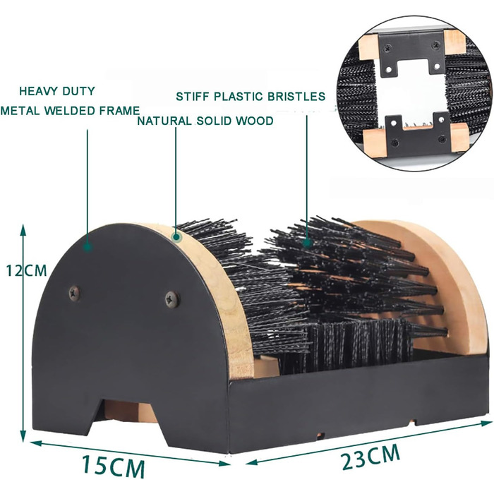 Щітка для черевиків, тристороння щітка для взуття, чистильник для поля для гольфу, для видалення бруду та бруду для вуличного взуття, туристичних черевиків та щітки для туристичних черевиків та прибирання снігу, внутрішнього та зовнішнього двору