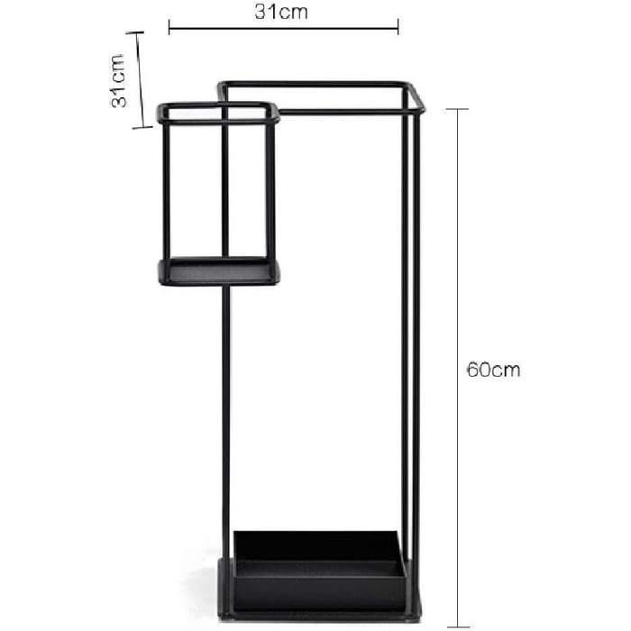 Парасольки Підставка для парасольок Металевий вхід для палиць, квадратний окремо стоячий тримач для парасольки з піддоном для крапель, чорна парасолька