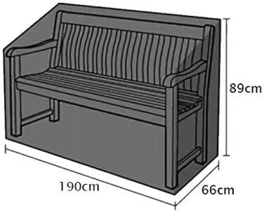 Місний захисний чохол для лавки - Водонепроникний чохол для садової лавки з міцного матеріалу 210D Oxford ПВХ покриття, - захисний чохол для садової лавки, - захисний чохол для садової лавки - 190x66x89см, 4-