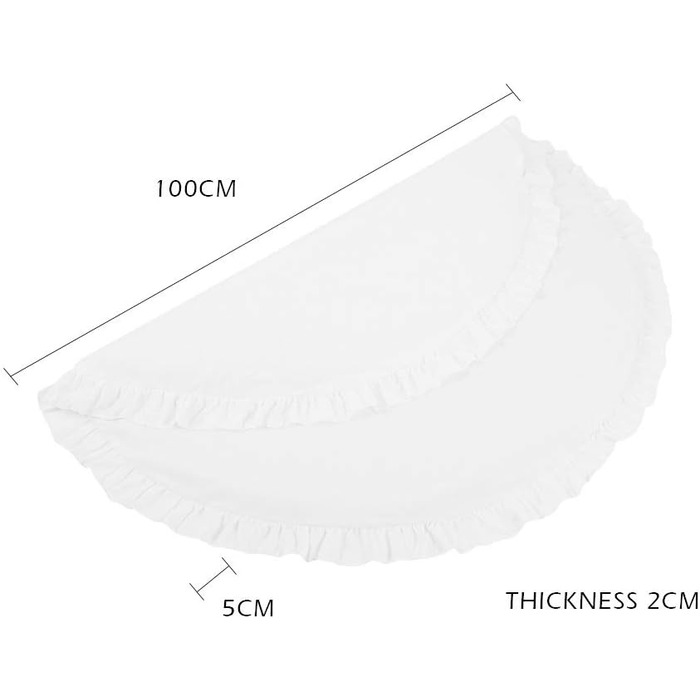 Ігровий килимок для дитини, круглий м'який бавовняний ігровий килимок, дитячий ігровий килимок товщиною 2 см, 100 x 100 см (білий)