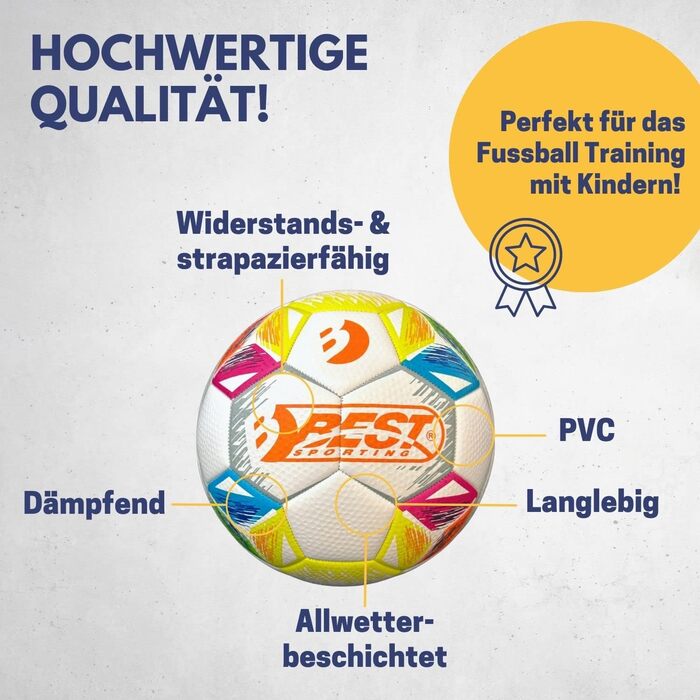 Найкращий спортивний футбольний дух I Високоякісний футбол для дітей I Міцний та всепогодний м'яч з покриттям I Дитячий футбольний м'яч для тренувань I Футбольні аксесуари (розмір 4 Легка вага)
