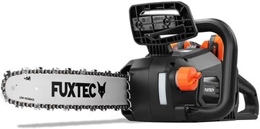 Акумуляторна ланцюгова пила FUXTEC 40В FX-E2KSSET - довжина шини 14 дюймів, 2х20В, вага 4,2 кг, швидкість ланцюга 15 м/с, акумулятор та зарядний пристрій Акумуляторна ланцюгова пила з акумулятором та зарядним пристроєм