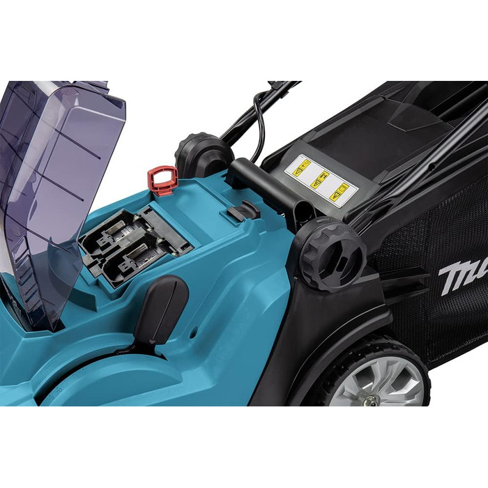 Акумуляторна газонокосарка Makita DLM382PM2 2х18 В / 4,0 Ач, 2 акумулятора подвійний зарядний пристрій з акумулятором і зарядний пристрій одинарний