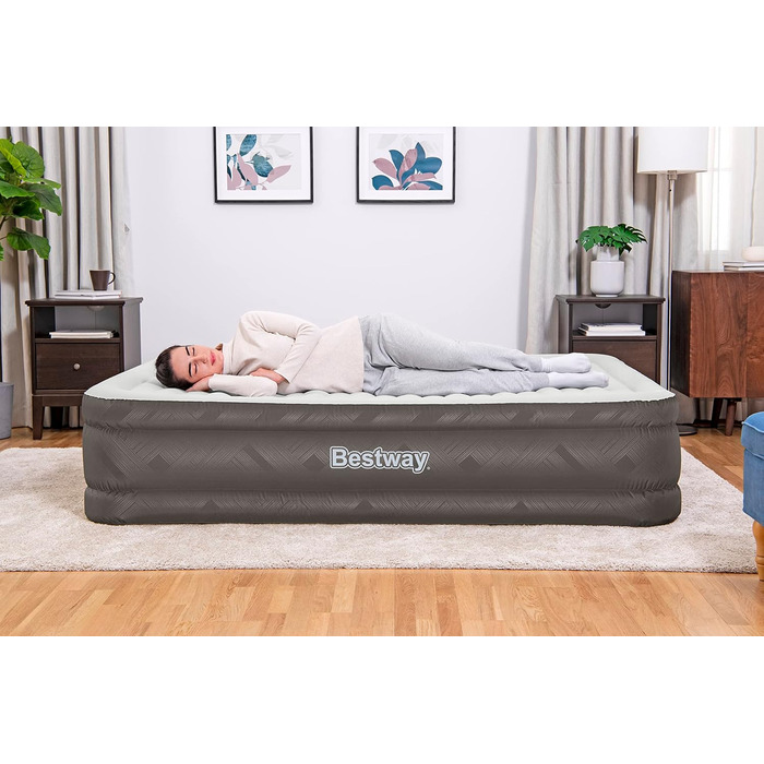 Надувне ліжко Bestway Fortech з вбудованим електричним насосом Double XL/Mid 203 x 152 x 46 см