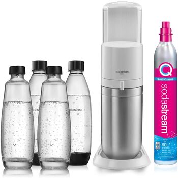 Виробник газованої води SodaStream Duo White Megapack з 4 пляшками та 1 циліндром, білий, 2270181