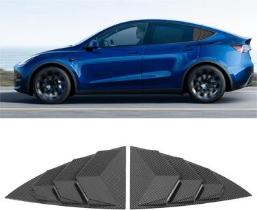 Спойлер бічних вікон для Model Y, Тіньова кришка Triangle Splitter з гладкою поверхнею, Розгалужувач бічних віконних ламелей для моделі Y 2021-2023, 2 шт.