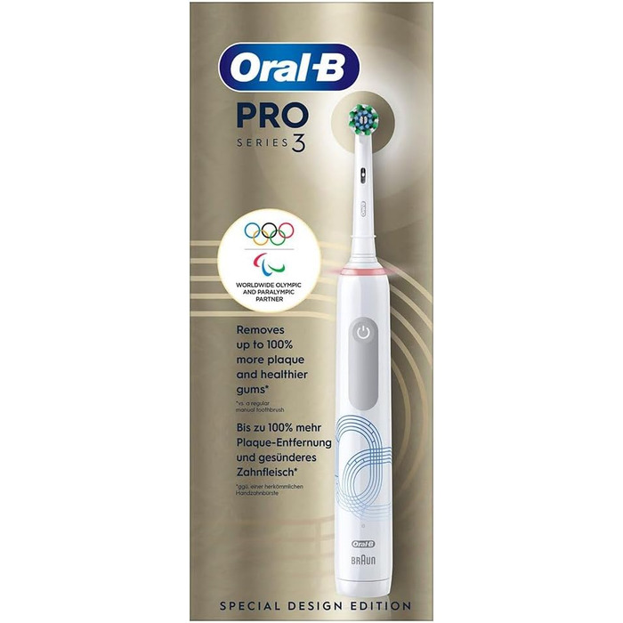 Електрична зубна щітка Oral-B Pro Series 3D, біла, 1 щітка для чищення 3D, видаляє наліт, 3 режими чищення, таймер, акумуляторна 1 шт. (1 упаковка)