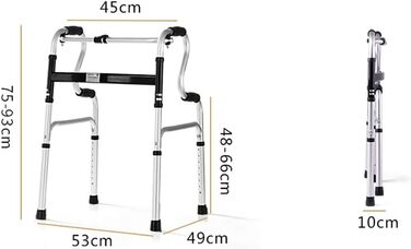 Алюмінієвий складаний допоміжний засіб для ходьби, ролатор, 2-в-1 для людей похилого віку