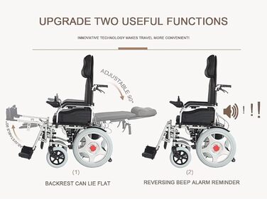 Електричне інвалідне крісло, легке розбірне крісло колісне, електричне крісло з повним нахилом, складання з високою спинкою та легке електричне інвалідне крісло