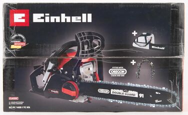 Бензинова бензопила Einhell GC-PC 1435 I TC Kit (1400 Вт, 41 см, пильний ланцюг OREGON та якісна шина 35 см, захист від віддачі з миттєвим гальмом ланцюга, натяг та заміна ланцюга без інструментів)