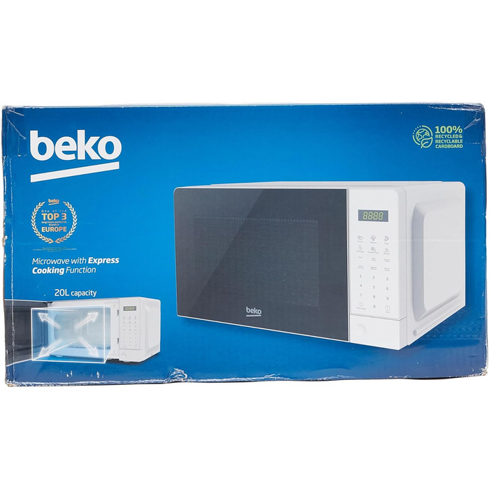 Мікрохвильова піч Beko Moc201103S, 20 л, цифрова, сріблястого кольору 45,2 x 32,5 x 26,2 см