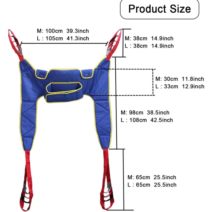 Підйом пацієнта, Розділений слінг для ніг, Туалетний слінг, Баріатричний туалетний слінг для інвалідів, Універсальний слінг для ходьби всього тіла, стегно, стегно, хвіст M