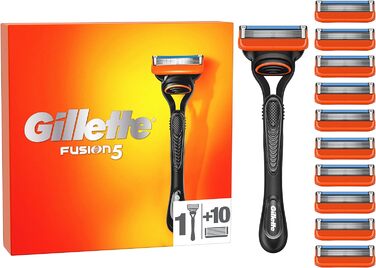 Леза для бритви Gillette Fusion 5 для бритв, 18 змінних лез для мокрих бритв чоловічі з 5-кратним лезом, Зроблено в Німеччині (бритва 11 лез)