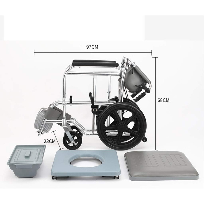 Крісла колісні, складні, легкі, з компаньйоном, для дорослих подорожують транзитними, знімні підніжки, антидемпінгове заднє колесо