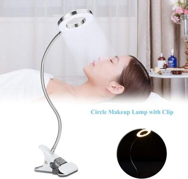 Косметична лампа, USB Circle Microblading Tattoo Lamp Портативний світлодіодний кліпса Настільний світильник для перманентного макіяжу Татуювання Манікюр Нарощування вій