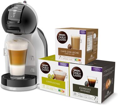 Кавоварка De'Longhi Mini Me в капсулах Dolce Gusto для еспресо з 3 кавовими пакетами, EDG155.BG, 0,8 л, чорний, сірий