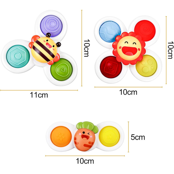 И іграшка для ванни від 1 року, літак для дітей, іграшка на присоску дитячий силікон, сенсорна іграшка дитячий спінер на присоску, дитяча водяна іграшка для ванни, 3 шт.