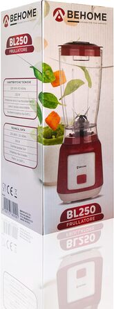 Блендер BEHOME 250 Вт Smoothie Maker Cup 600 мл, високопродуктивний міксер Powerful Red