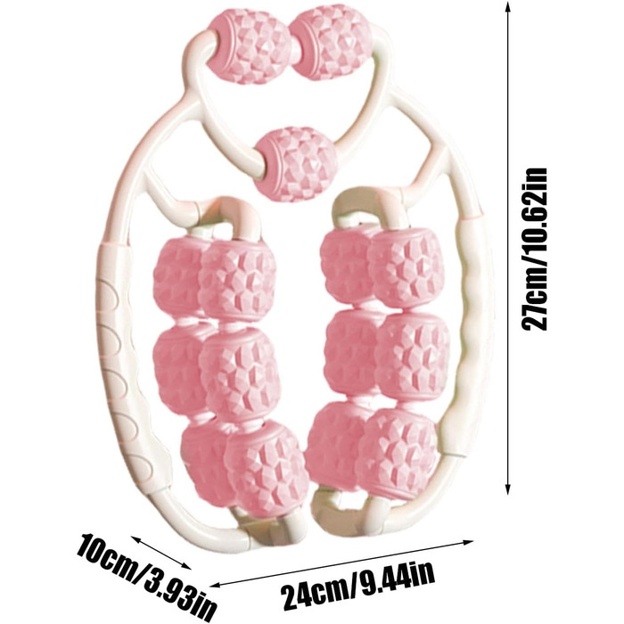 Валик для м'язів ніг Ролик для масажу литок пінний ролик з 15 колісними точками, масажер глибоких тканин на 360, фітнес-вправи, масажер для жінок і чоловіків Rose