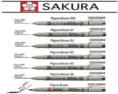 БІЛИЙ, 3 ручки Яскрава Біла в чохлі, MIX-Size 05/08/10, 7 fineliners Sakura Gelly Roll