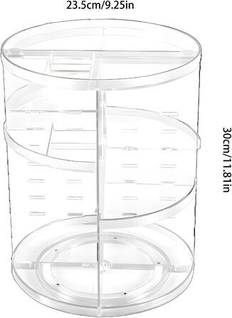 Органайзер для макіяжу, органайзер для ванної кімнати на 360 обертовий органайзер для макіяжу, косметичний органайзер для спальні для догляду за шкірою, прозорий регульований багатофункціональний для комода, ванної кімнати, спальні