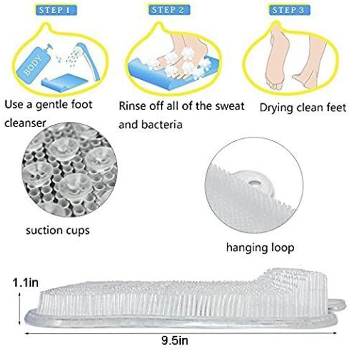Для ніг Килимок для ванної Масажна подушечка для ніг Очищувальний засіб Відлущувальний масажер для ніг Спа з протиковзкими присосками Засіб для видалення мозолів для покращення кровообігу зменшує біль у ногах