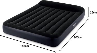 Класичне надувне ліжко Intex Queen Pillow Rest W/Fiber-Tech RP, надутий розмір 152 см x 203 см x 25 см (64150ND)