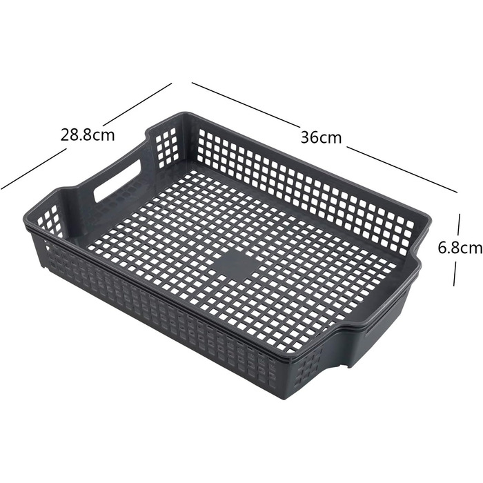 Пластиковий кошик для зберігання Zerdyne Grey, пластиковий набір кошиків, пластикові кошики для уроків, 6 предметів