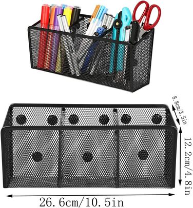 Магнітний тримач для ручки сітка, магнітний кошик, магнітні кошики для зберігання, тримач ручки з сітчастим маркером, для дошки, холодильника, офісної матерії